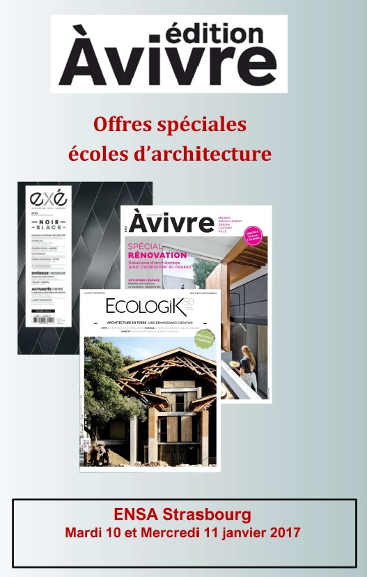 Stand des éditions A Vivre à l'ENSA les 10 et 11 Janvier